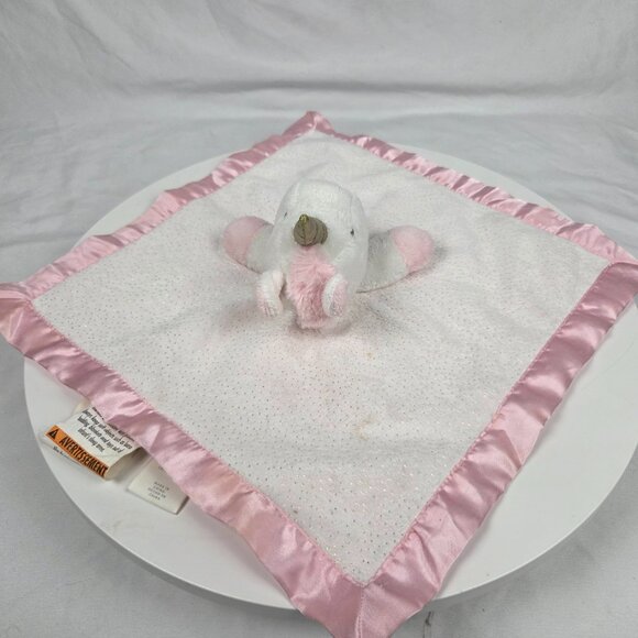 CLOUD ISLAND Unicorn Plush Baby Pink Sparkle Satin Trim Security Blanket Lovey - Picture 3 of 6